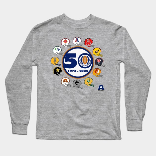 World Football League (1974-1975) 50th Anniversary Helmets Shirt Long Sleeve T-Shirt by HelmetAddict